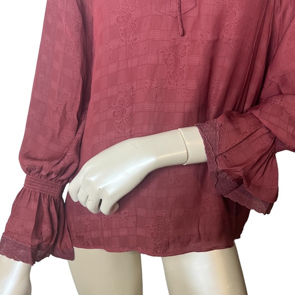 Current Air brand Redwood Tie Neck Long Sleeve Blouse Top - Picture 4 of 10
